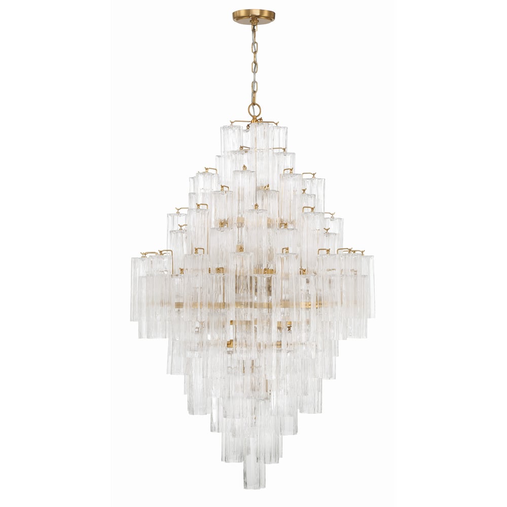 Aurora Diamond Chandelier Glass Tube Layered Amber-Neutral Decor