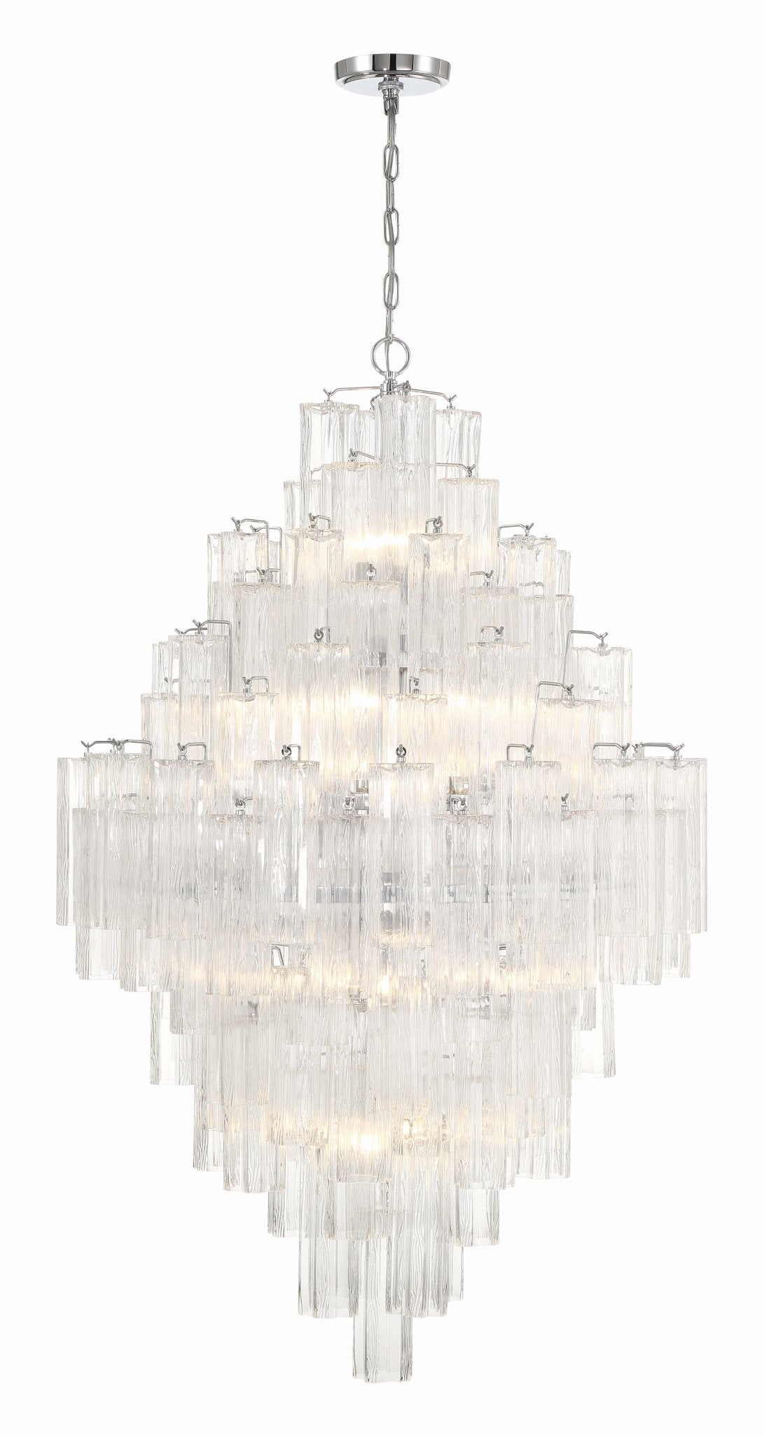 Aurora Diamond Chandelier Glass Tube Layered Amber-Neutral Decor