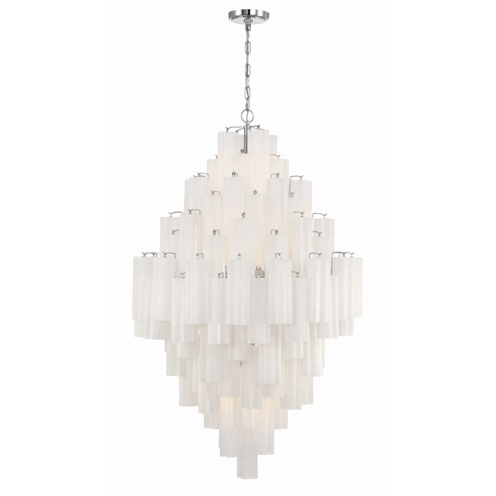 Aurora Diamond Chandelier Glass Tube Layered Amber-Neutral Decor