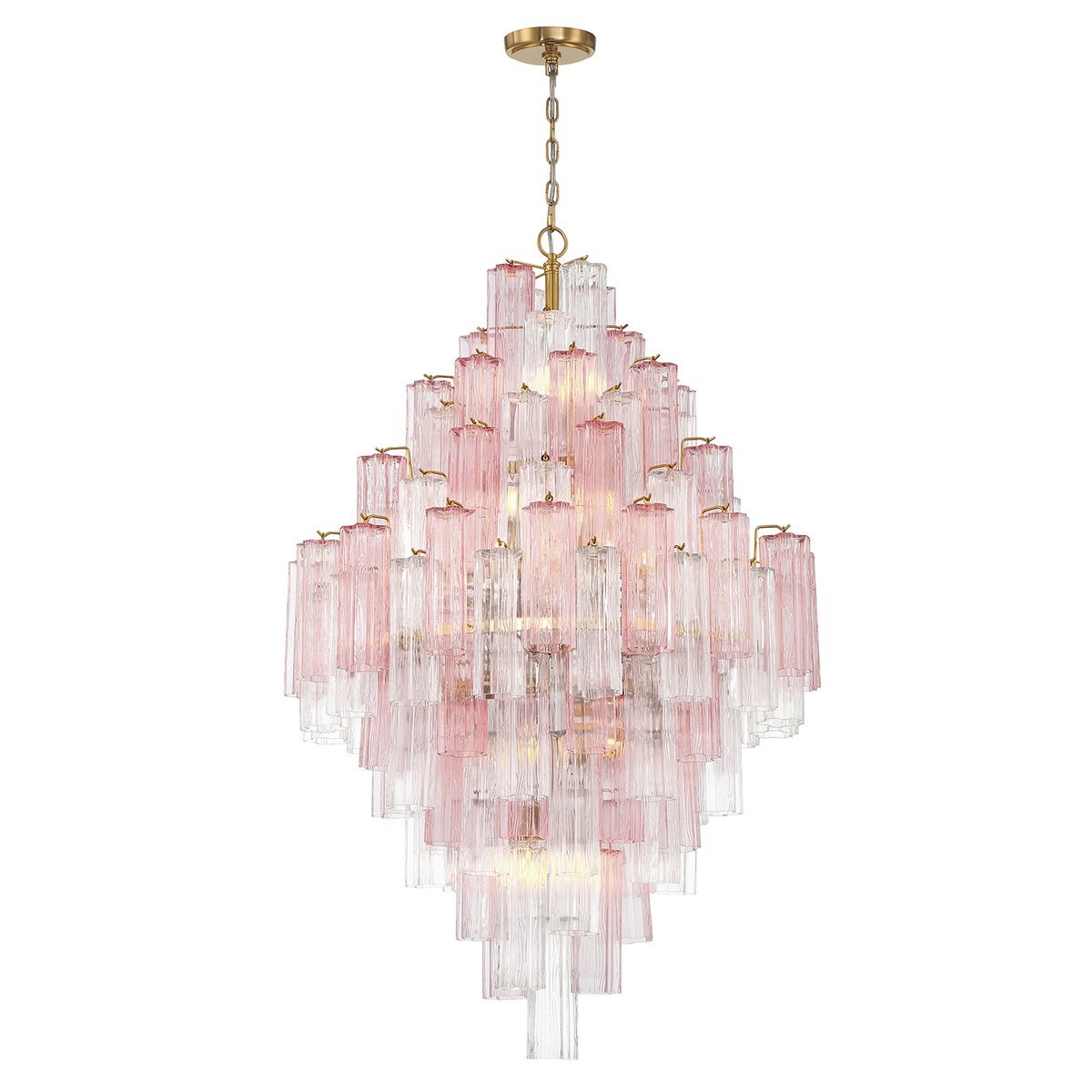 Aurora Diamond Chandelier Glass Tube Layered Amber-Neutral Decor