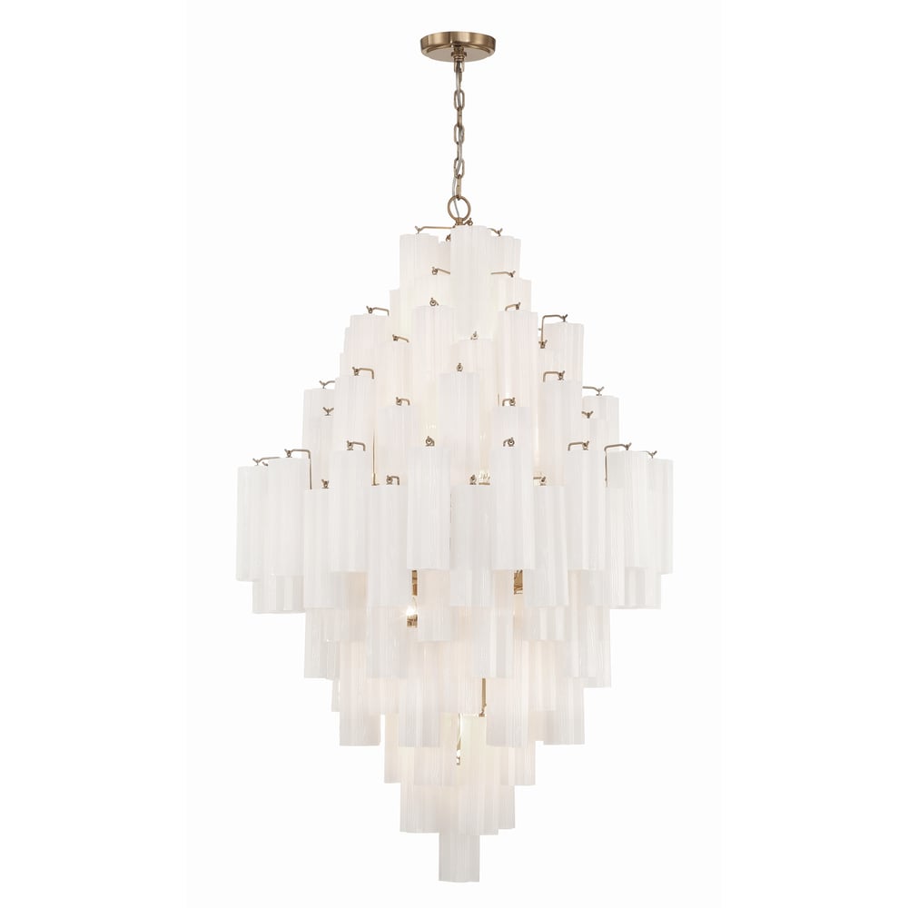 Aurora Diamond Chandelier Glass Tube Layered Amber-Neutral Decor