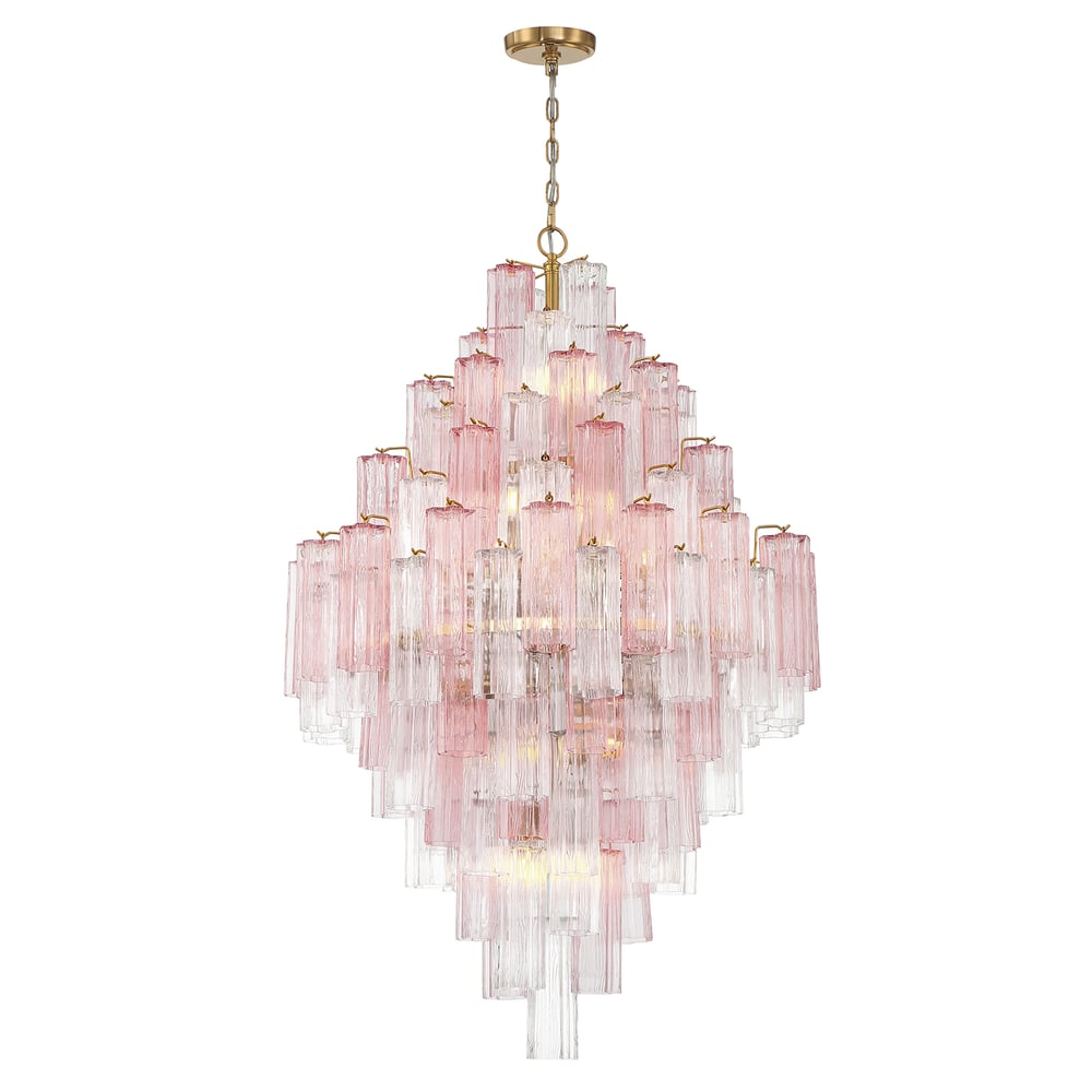 Aurora Diamond Chandelier Glass Tube Layered Amber-Neutral Decor