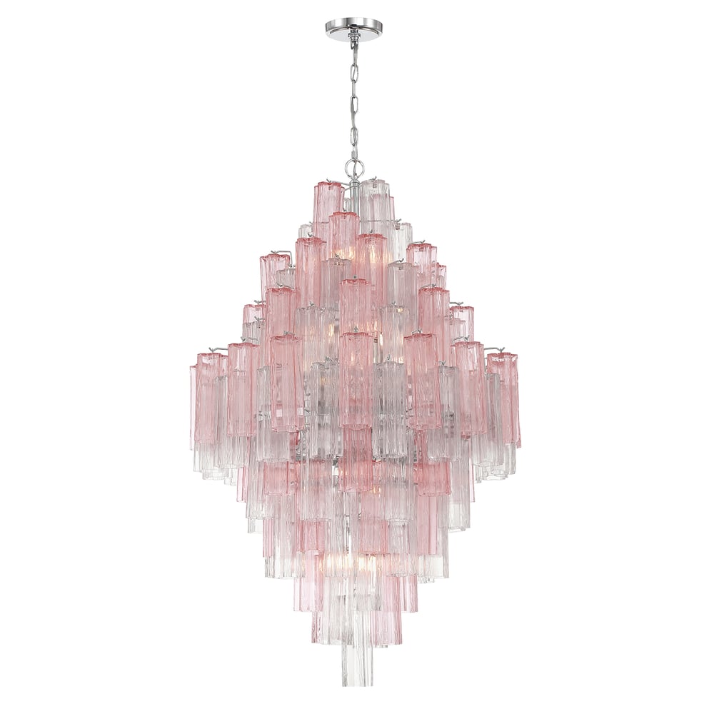 Aurora Diamond Chandelier Glass Tube Layered Amber-Neutral Decor