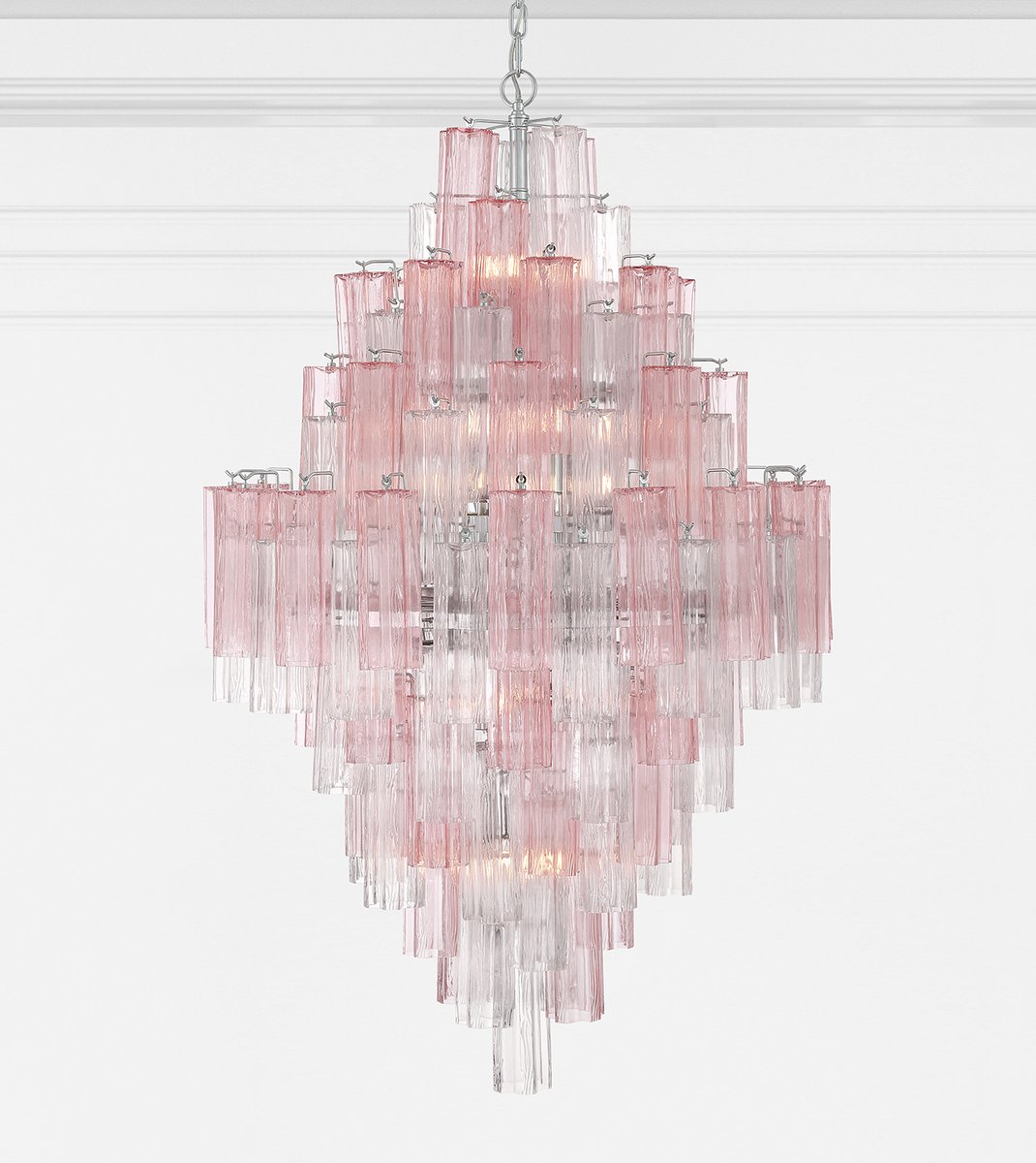 Aurora Diamond Chandelier Glass Tube Layered Amber-Neutral Decor
