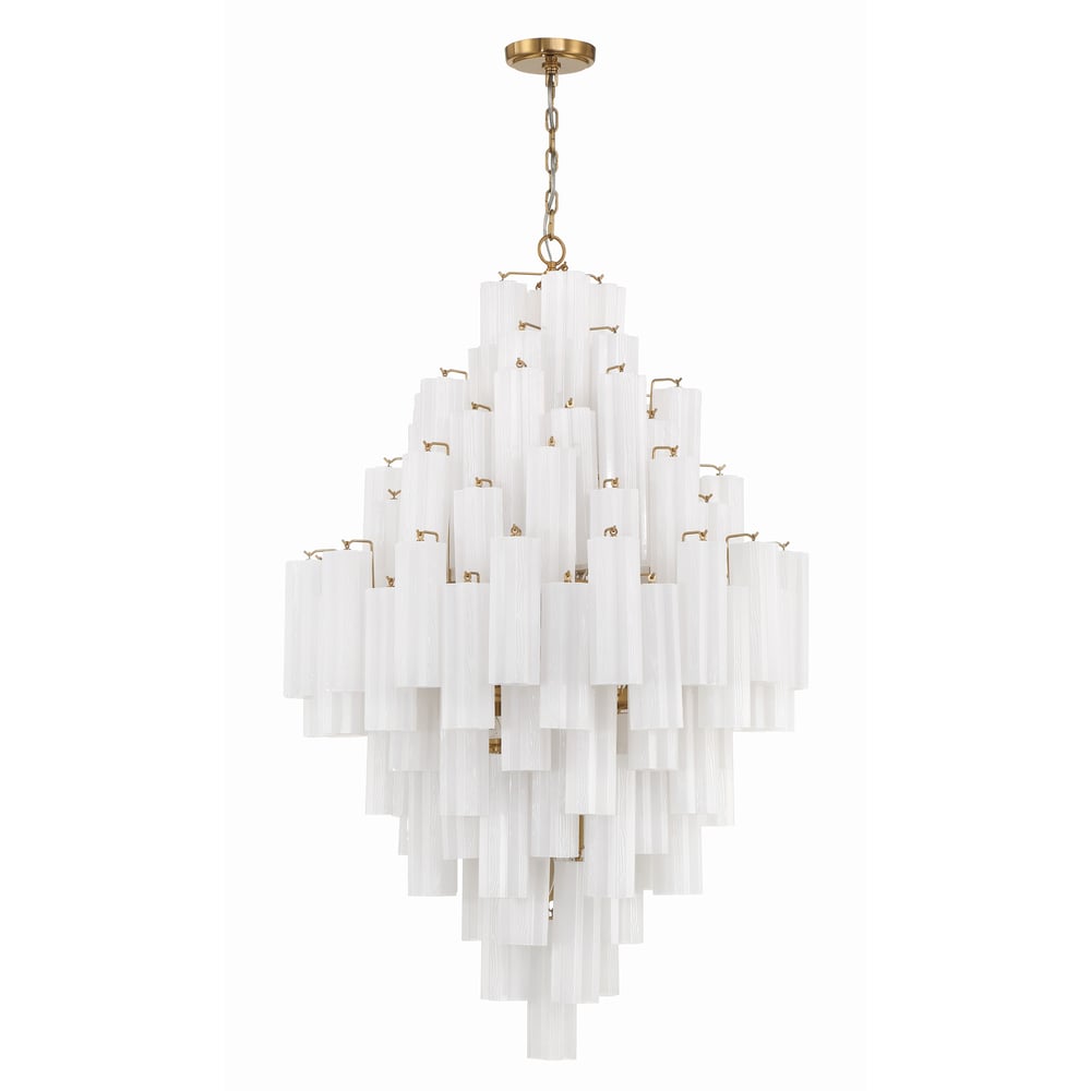 Aurora Diamond Chandelier Glass Tube Layered Amber-Neutral Decor