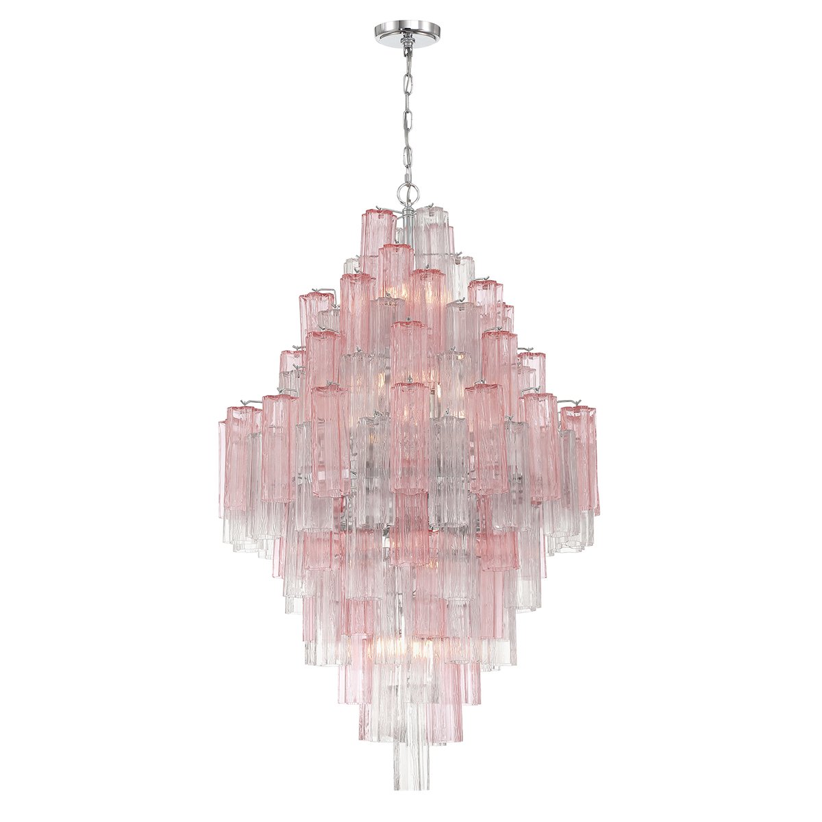 Aurora Diamond Chandelier Glass Tube Layered Amber-Neutral Decor