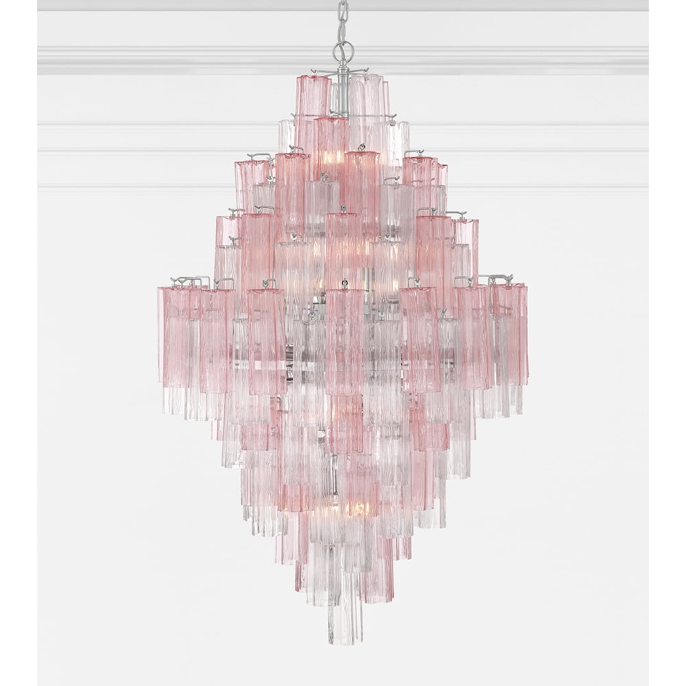 Aurora Diamond Chandelier Glass Tube Layered Amber-Neutral Decor