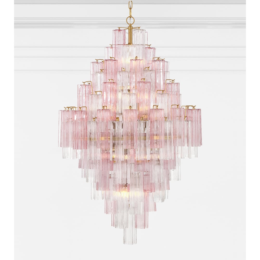Aurora Diamond Chandelier Glass Tube Layered Amber-Neutral Decor