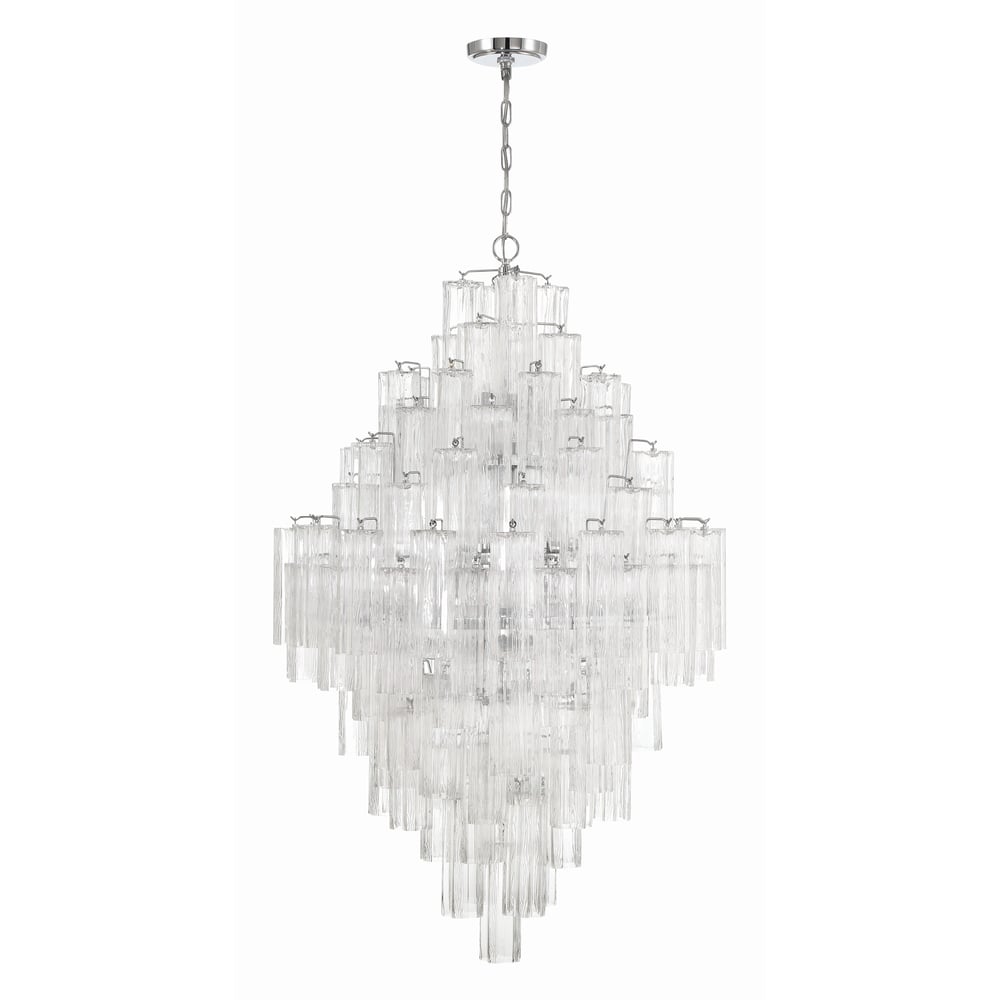 Aurora Diamond Chandelier Glass Tube Layered Amber-Neutral Decor