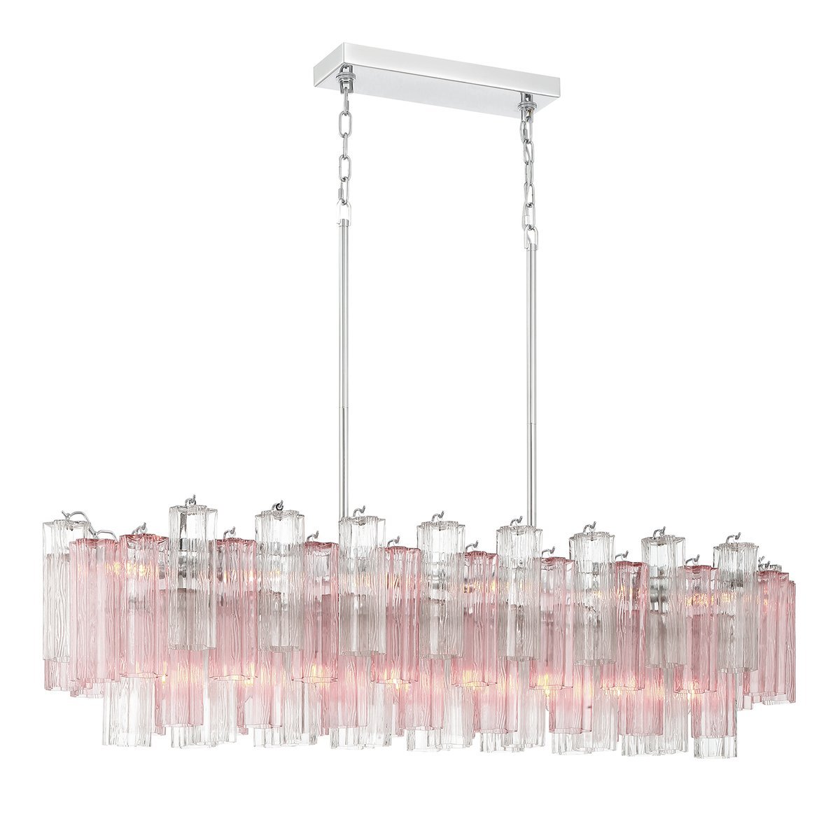 Aurora Linear Chandelier Glass Tube Tiered Amber-Neutral Decor