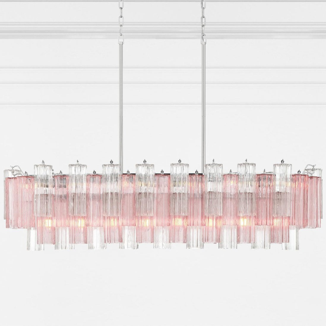 Aurora Linear Chandelier Glass Tube Tiered Amber-Neutral Decor