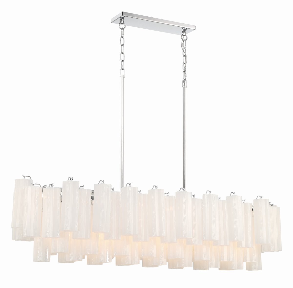 Aurora Linear Chandelier Glass Tube Tiered Amber-Neutral Decor