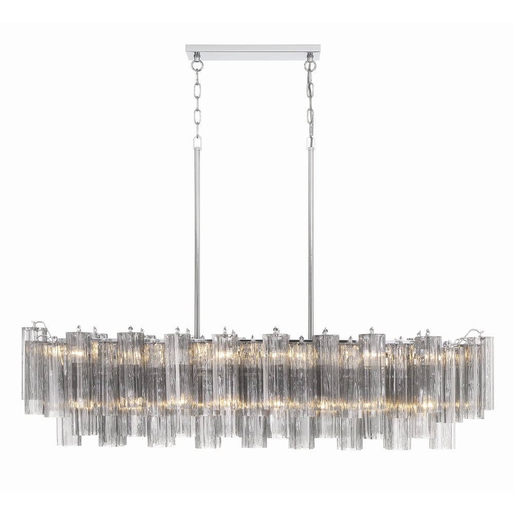 Aurora Linear Chandelier Glass Tube Tiered Amber-Neutral Decor