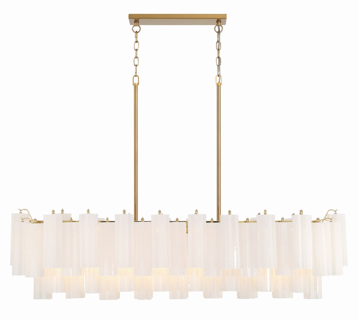 Aurora Linear Chandelier Glass Tube Tiered Amber-Neutral Decor