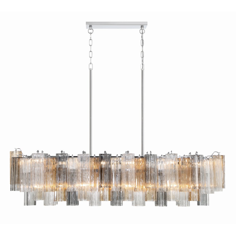 Aurora Linear Chandelier Glass Tube Tiered Amber-Neutral Decor