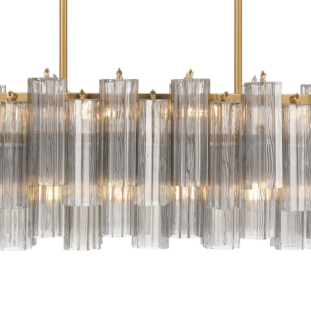 Aurora Linear Chandelier Glass Tube Tiered Amber-Neutral Decor