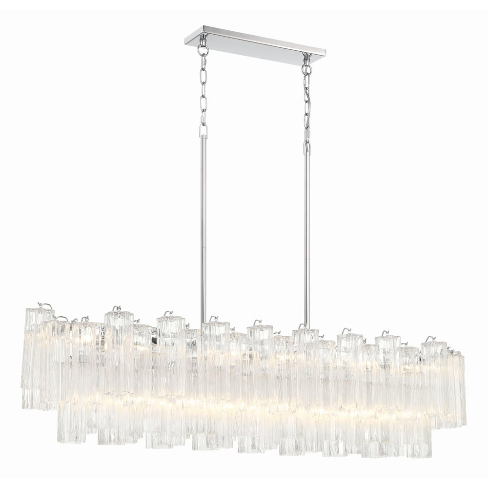 Aurora Linear Chandelier Glass Tube Tiered Amber-Neutral Decor