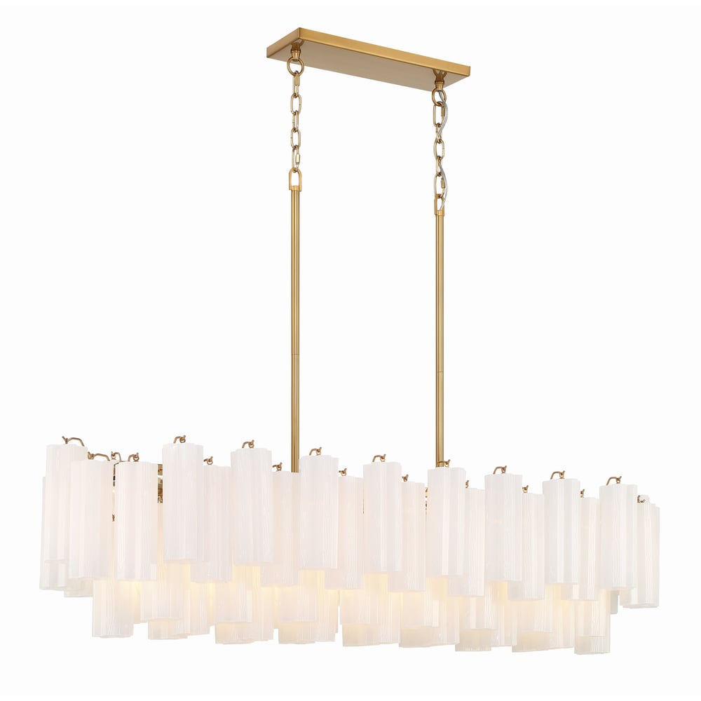 Aurora Linear Chandelier Glass Tube Tiered Amber-Neutral Decor