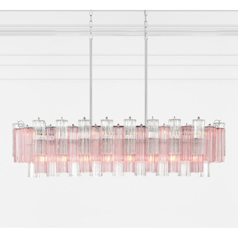 Aurora Linear Chandelier Glass Tube Tiered Amber-Neutral Decor