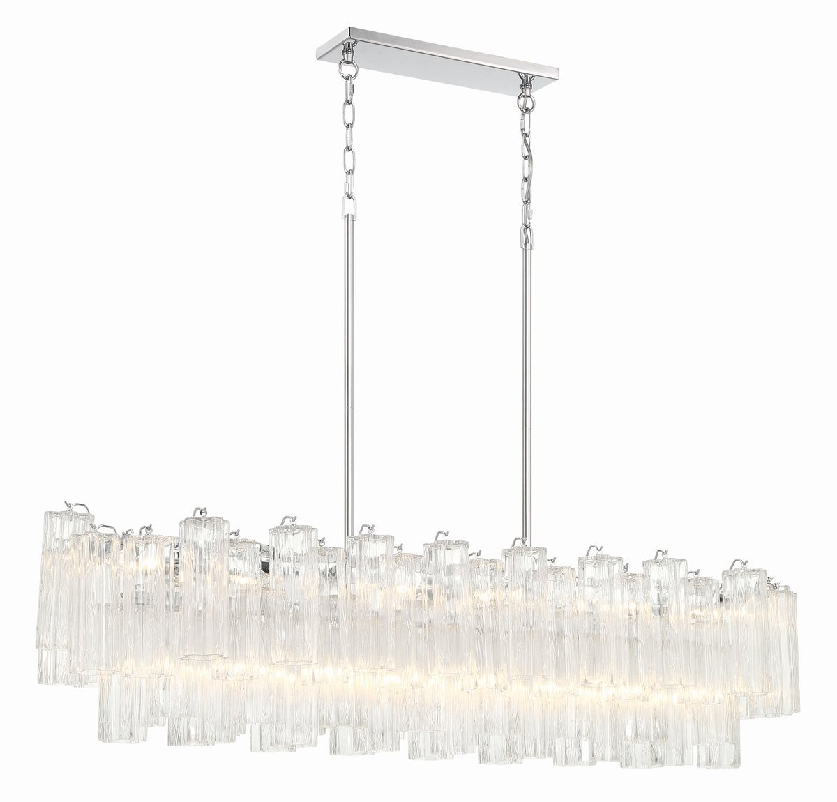 Aurora Linear Chandelier Glass Tube Tiered Amber-Neutral Decor
