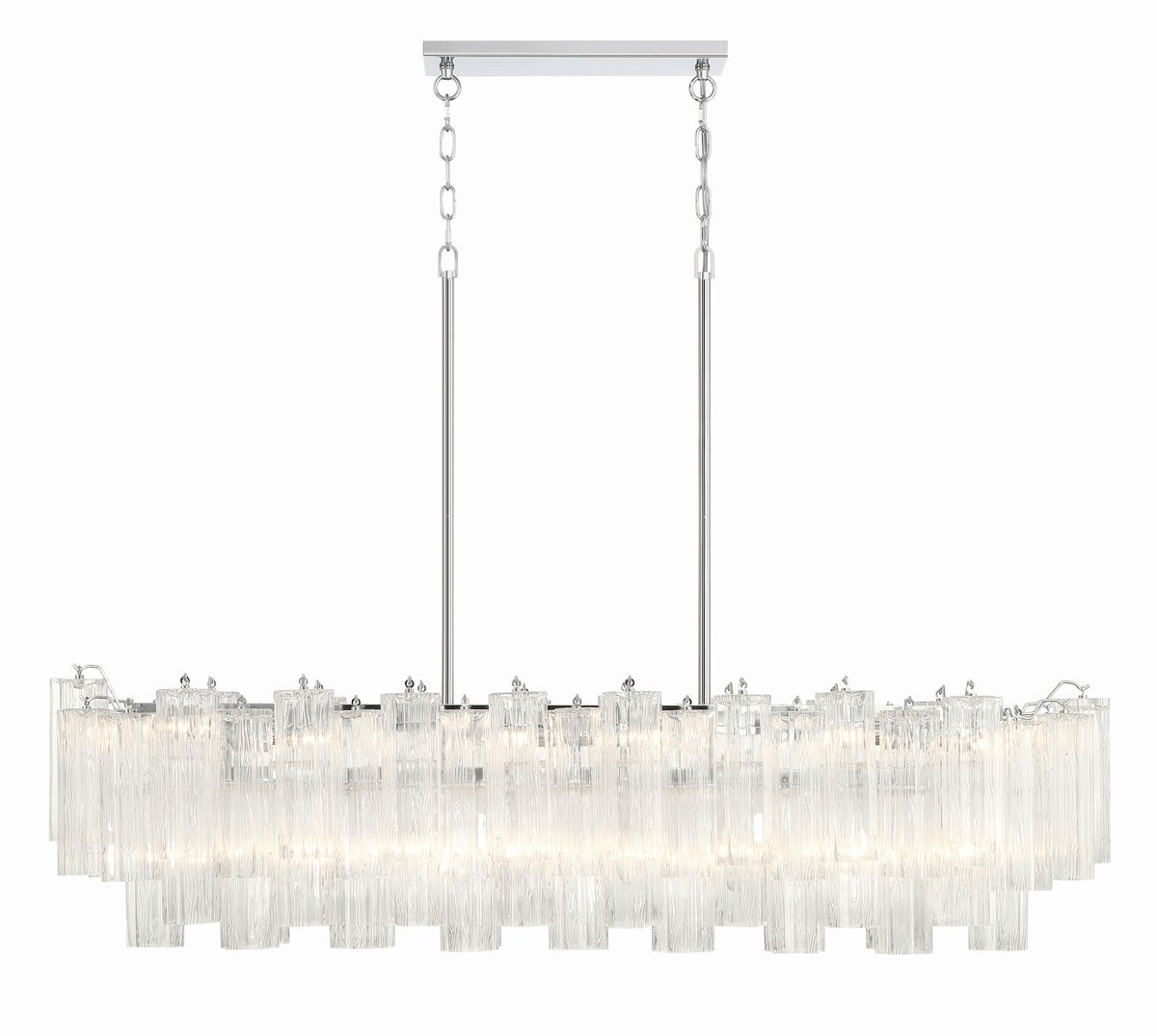 Aurora Linear Chandelier Glass Tube Tiered Amber-Neutral Decor