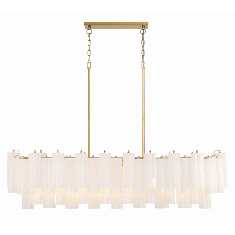 Aurora Linear Chandelier Glass Tube Tiered Amber-Neutral Decor
