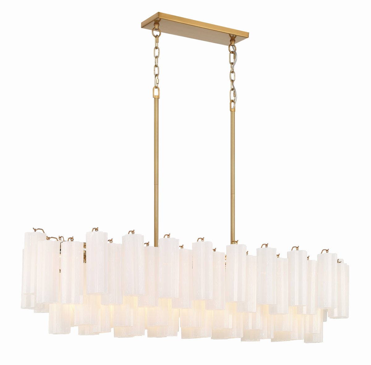 Aurora Linear Chandelier Glass Tube Tiered Amber-Neutral Decor