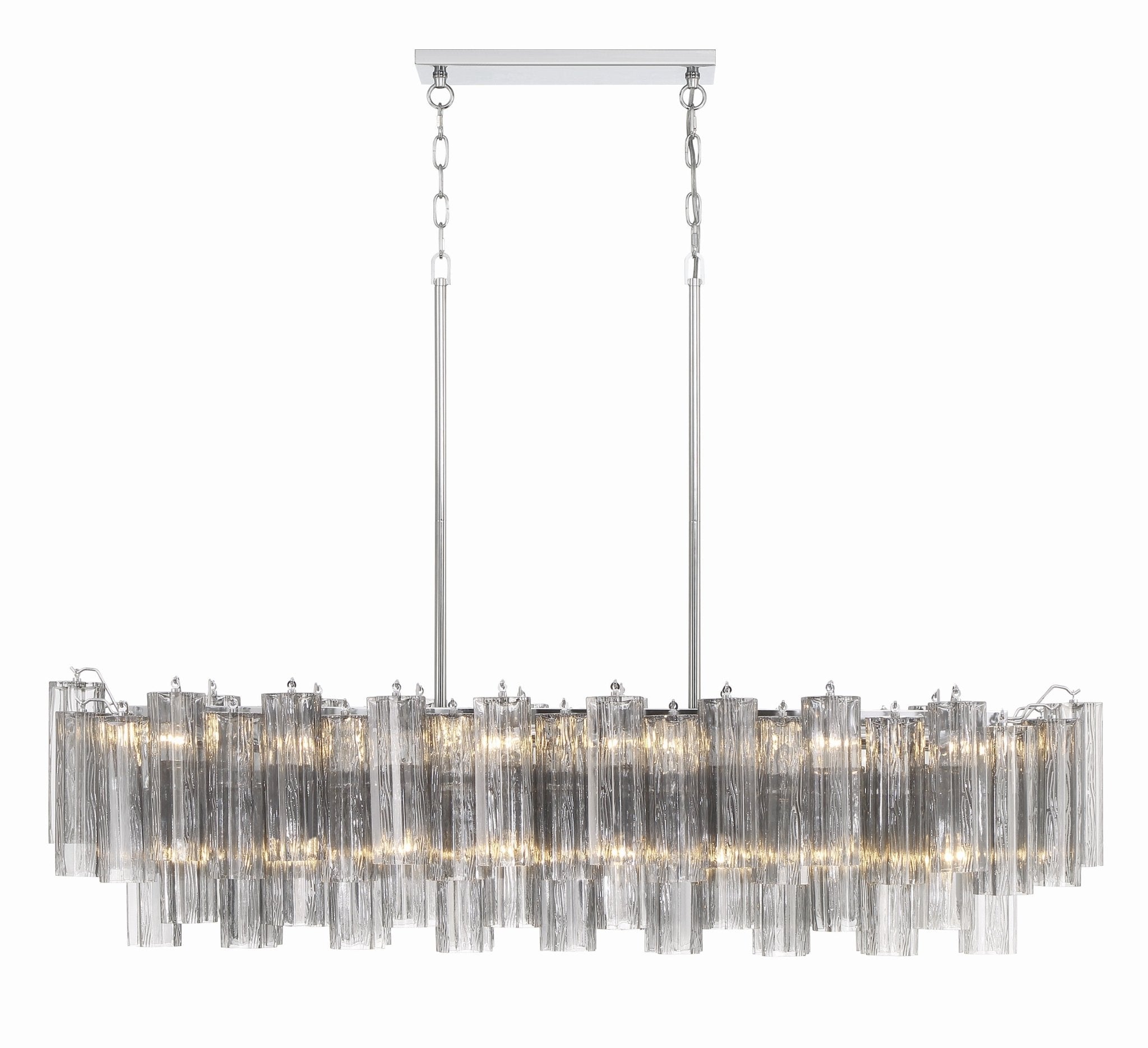 Aurora Linear Chandelier Glass Tube Tiered Amber-Neutral Decor