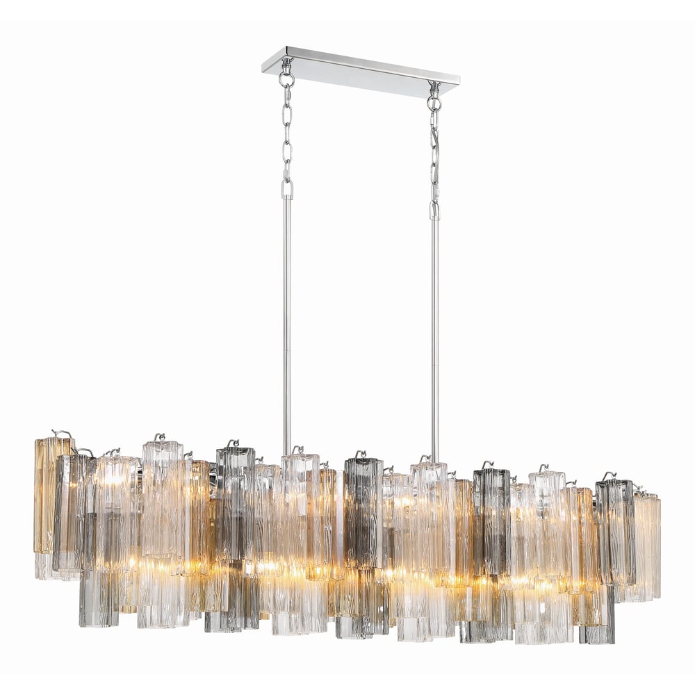 Aurora Linear Chandelier Glass Tube Tiered Amber-Neutral Decor