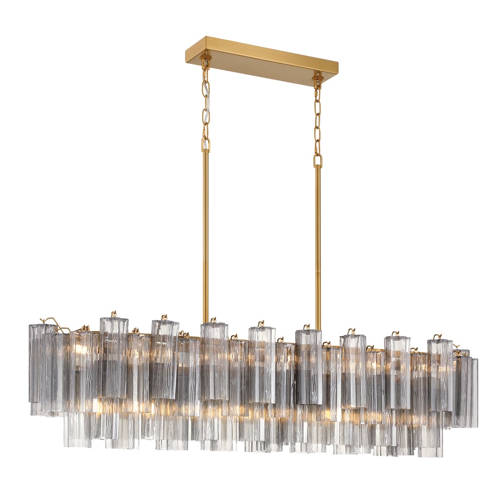 Aurora Linear Chandelier Glass Tube Tiered Amber-Neutral Decor