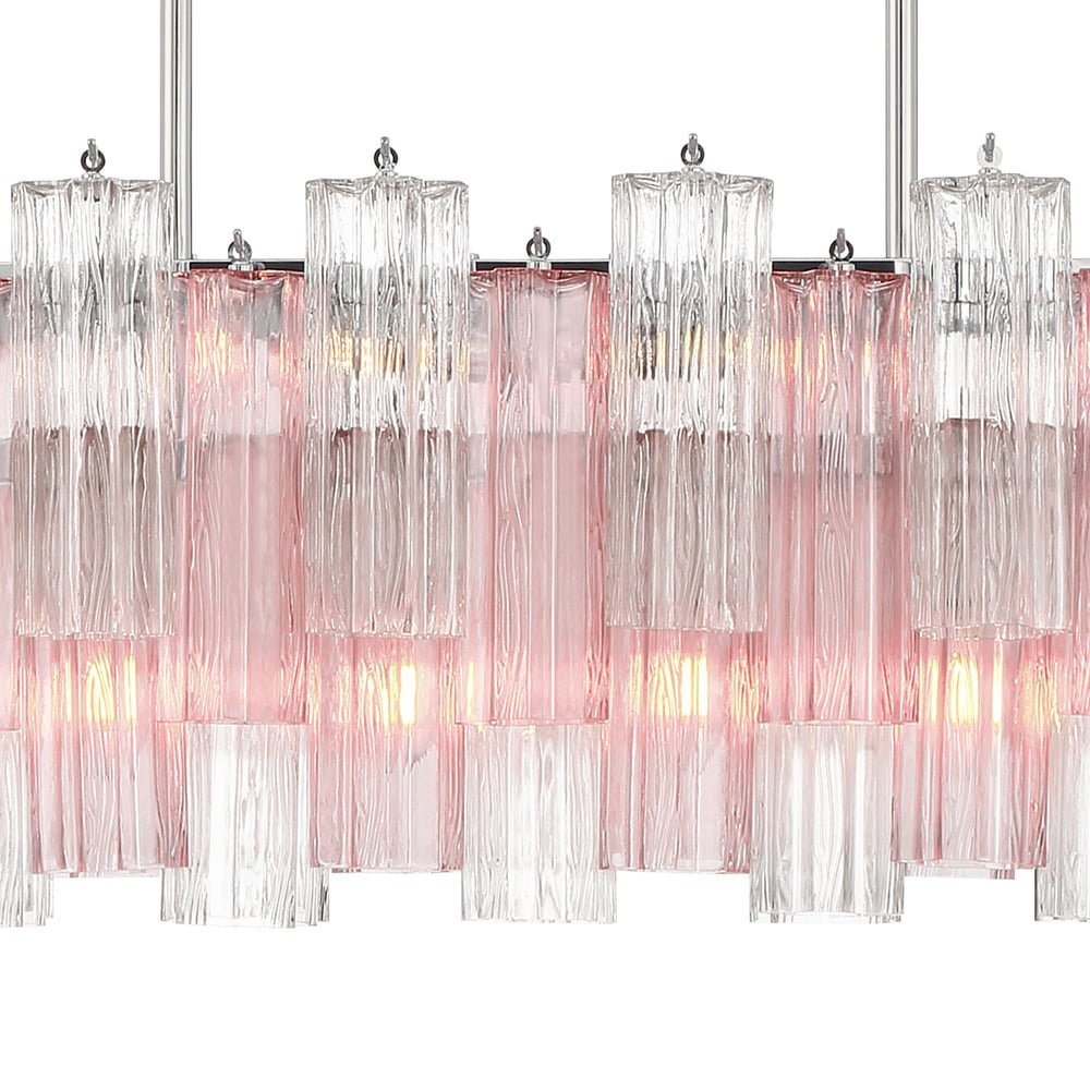 Aurora Linear Chandelier Glass Tube Tiered Amber-Neutral Decor