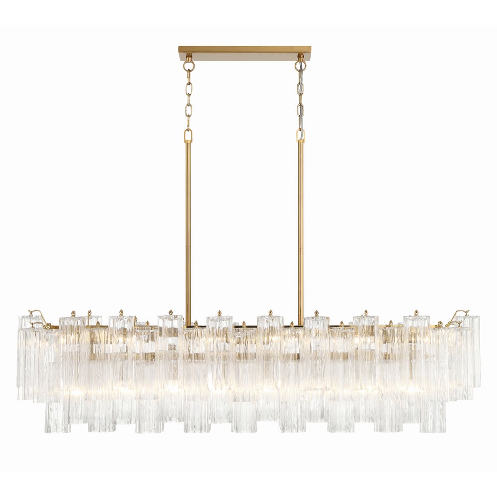 Aurora Linear Chandelier Glass Tube Tiered Amber-Neutral Decor