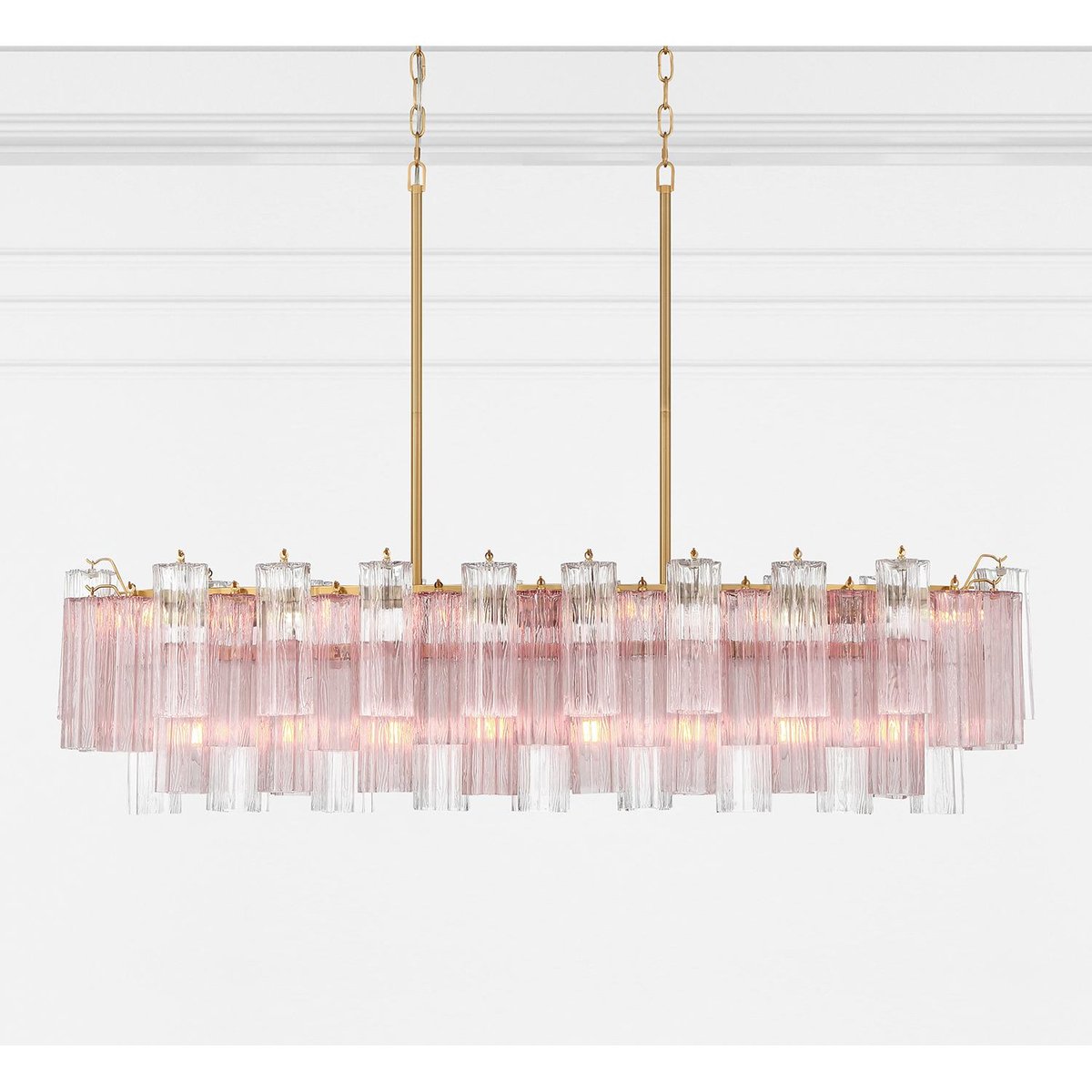 Aurora Linear Chandelier Glass Tube Tiered Amber-Neutral Decor