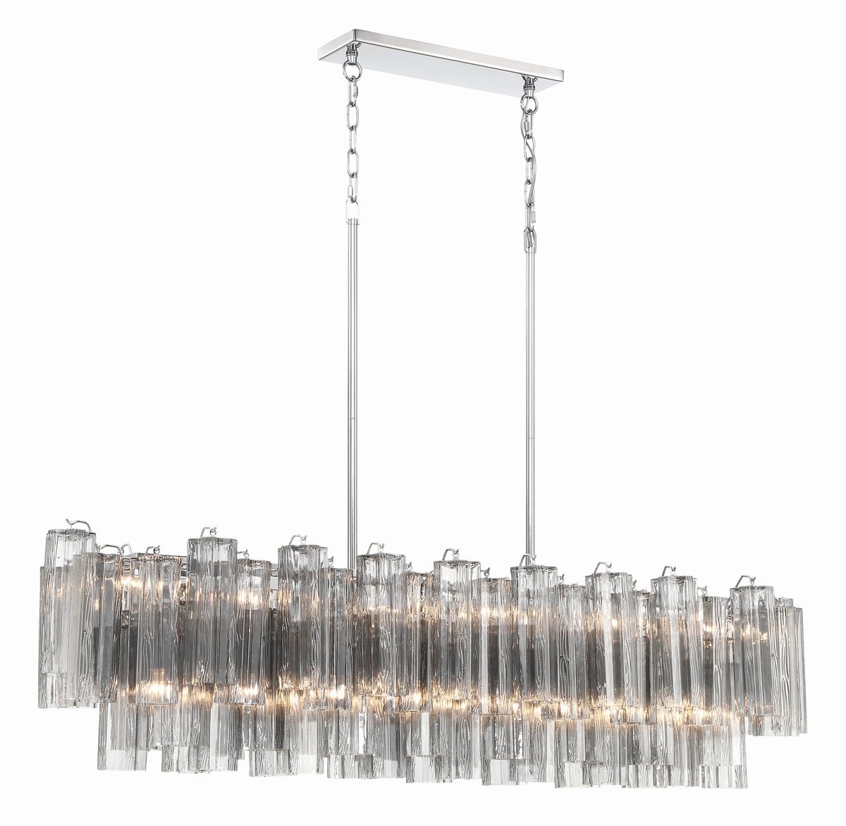 Aurora Linear Chandelier Glass Tube Tiered Amber-Neutral Decor