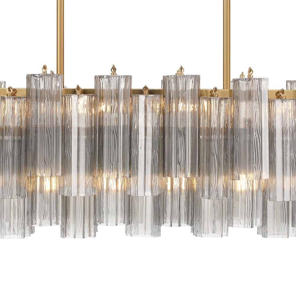 Aurora Linear Chandelier Glass Tube Tiered Amber-Neutral Decor