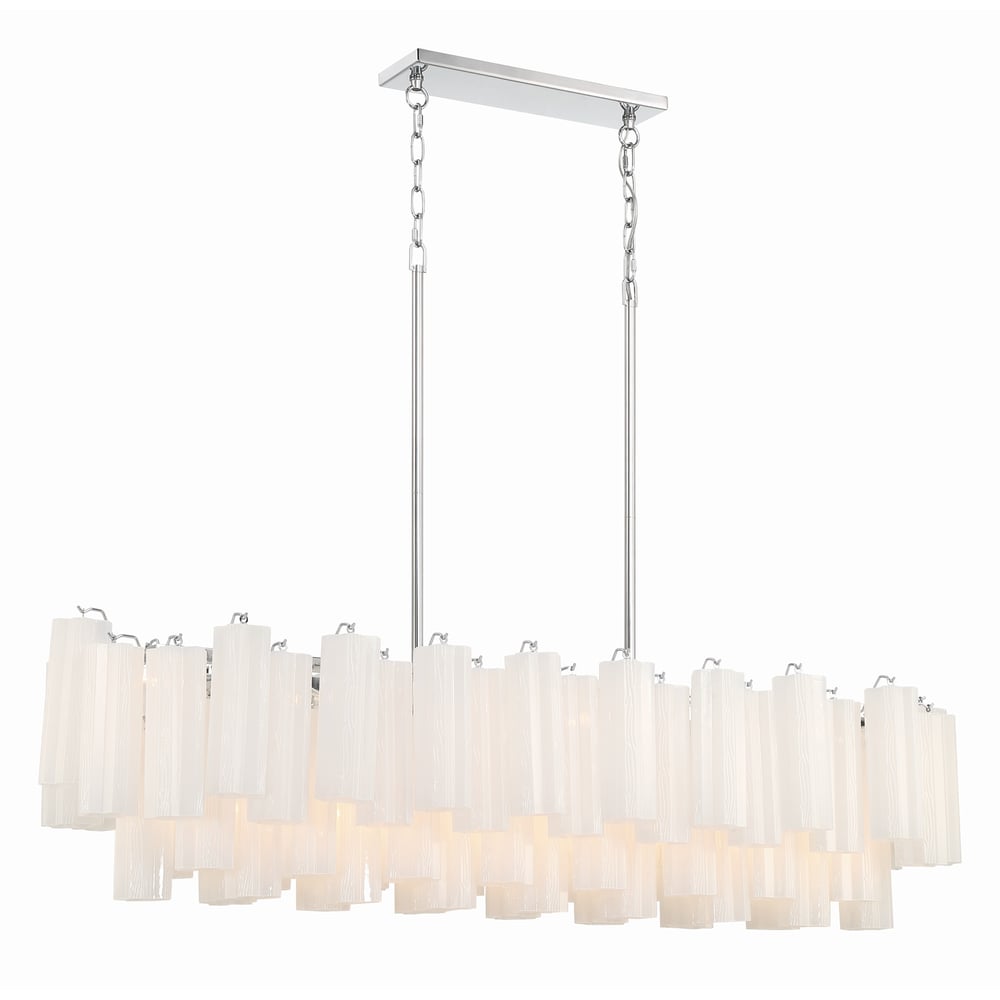Aurora Linear Chandelier Glass Tube Tiered Amber-Neutral Decor