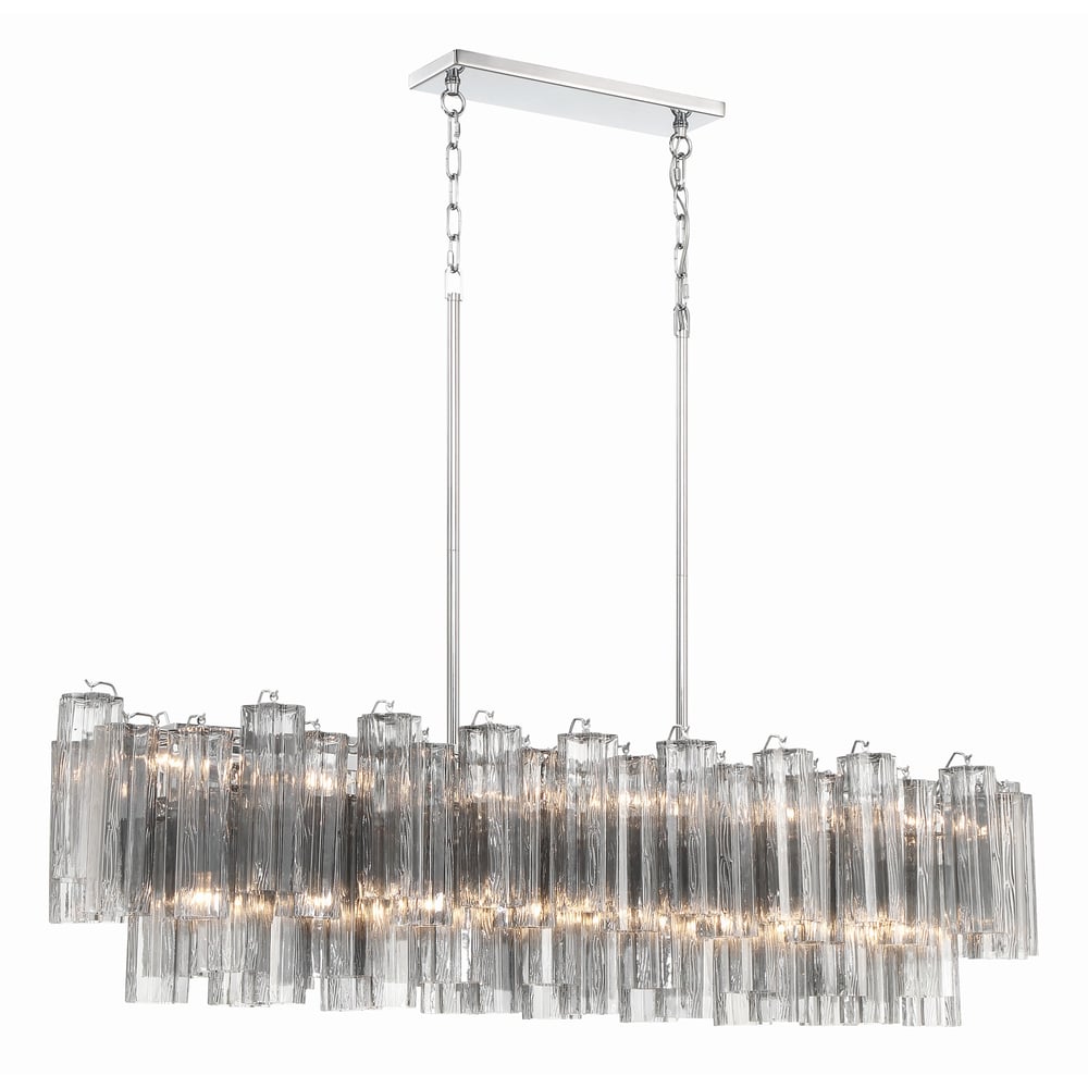 Aurora Linear Chandelier Glass Tube Tiered Amber-Neutral Decor