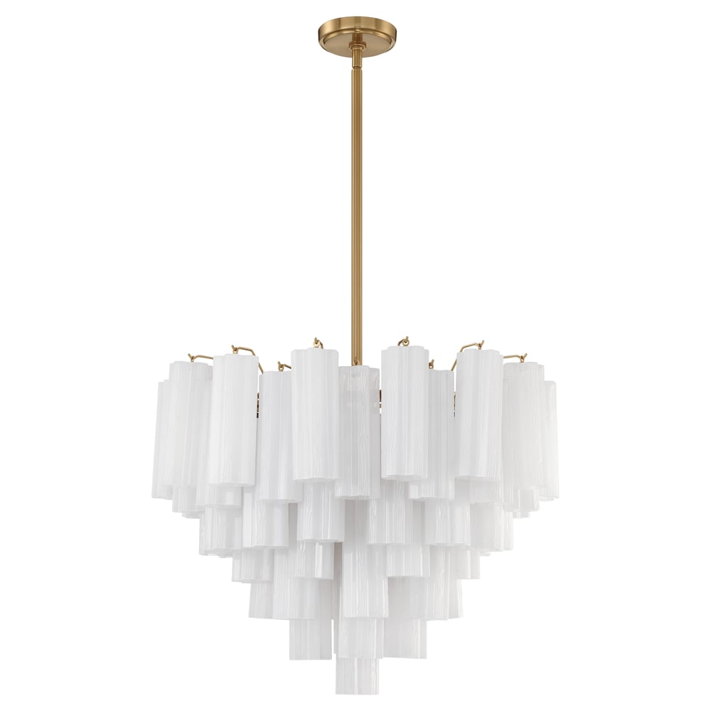 Aurora Murano Chandelier Glass Tube Layered Amber-Neutral Decor
