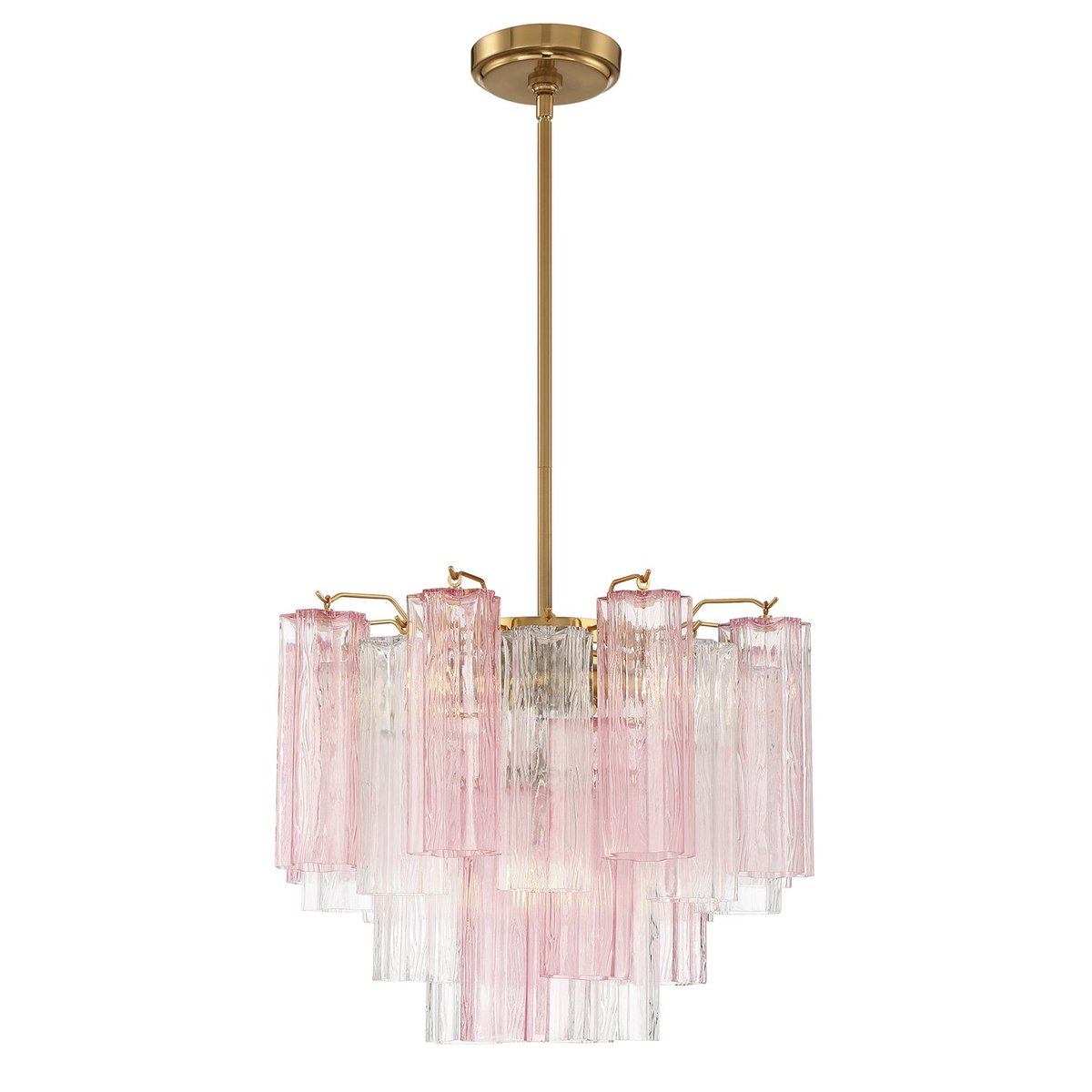 Aurora Murano Chandelier Glass Tube Layered Amber-Neutral Decor