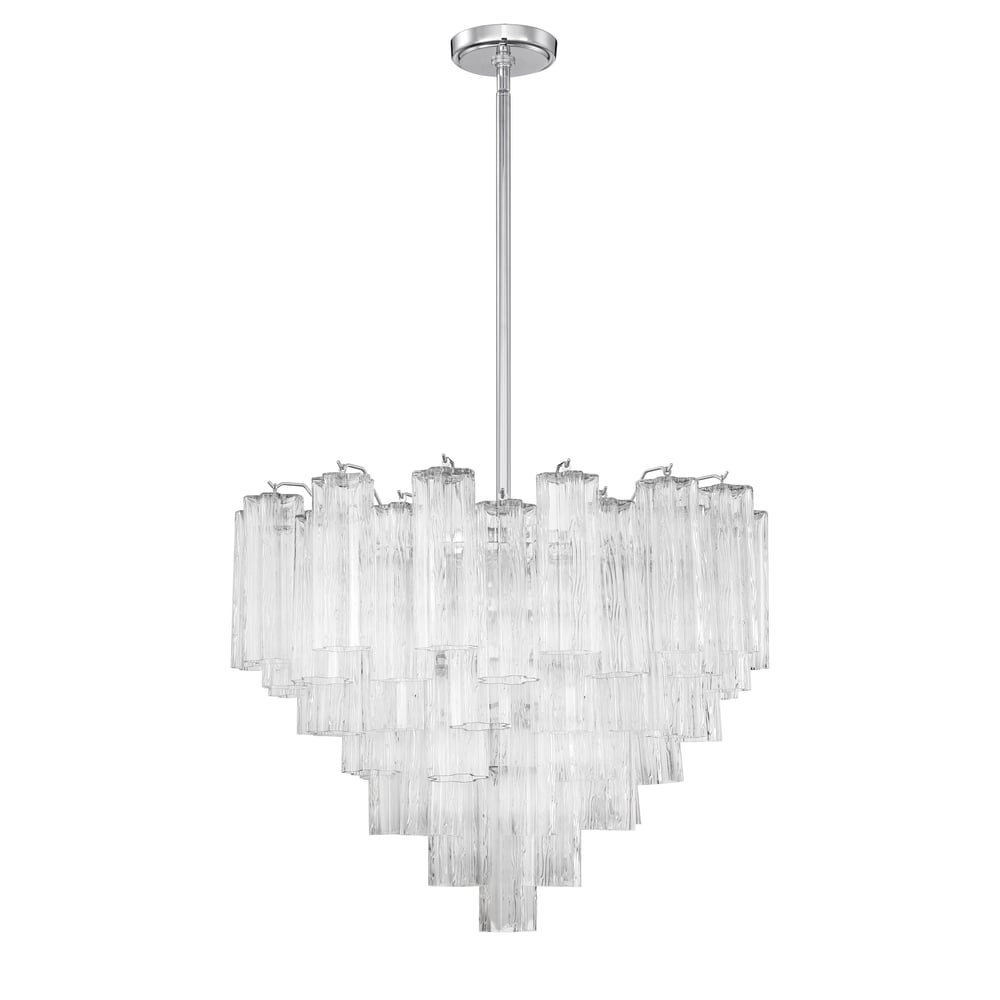 Aurora Murano Chandelier Glass Tube Layered Amber-Neutral Decor