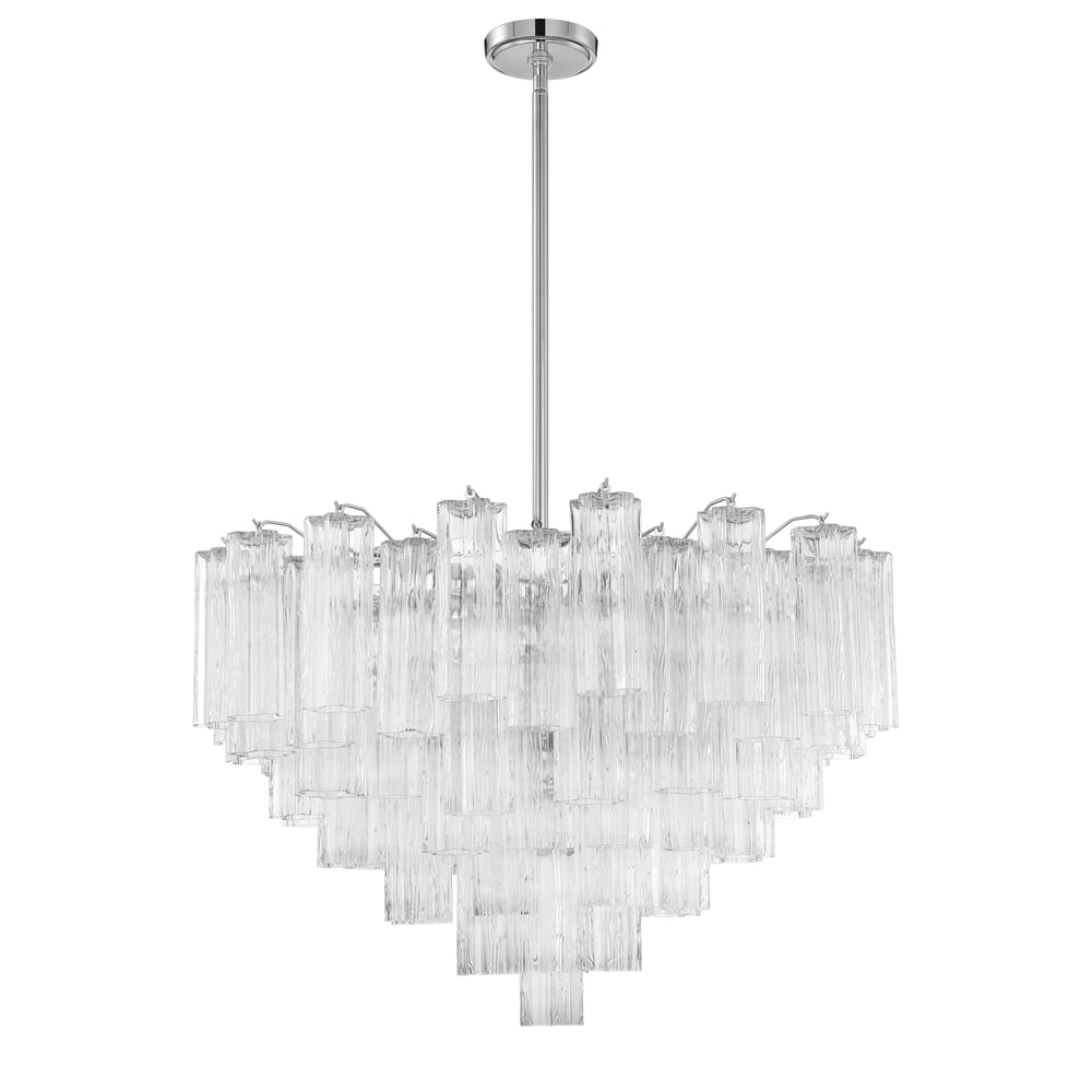 Aurora Murano Chandelier Glass Tube Layered Amber-Neutral Decor