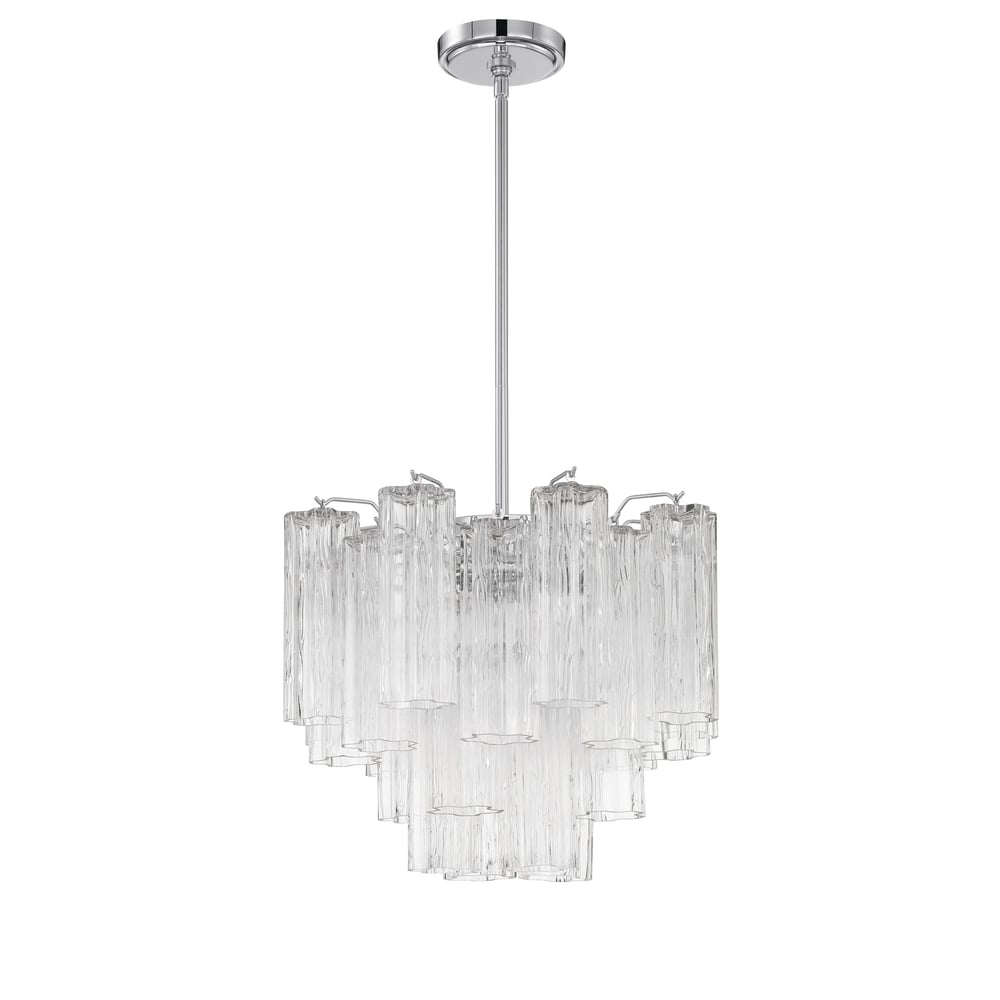 Aurora Murano Chandelier Glass Tube Layered Amber-Neutral Decor