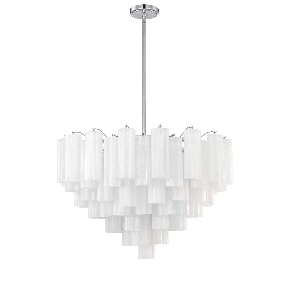 Aurora Murano Chandelier Glass Tube Layered Amber-Neutral Decor