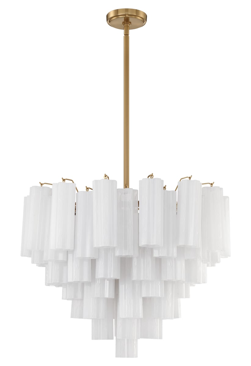 Aurora Murano Chandelier Glass Tube Layered Amber-Neutral Decor