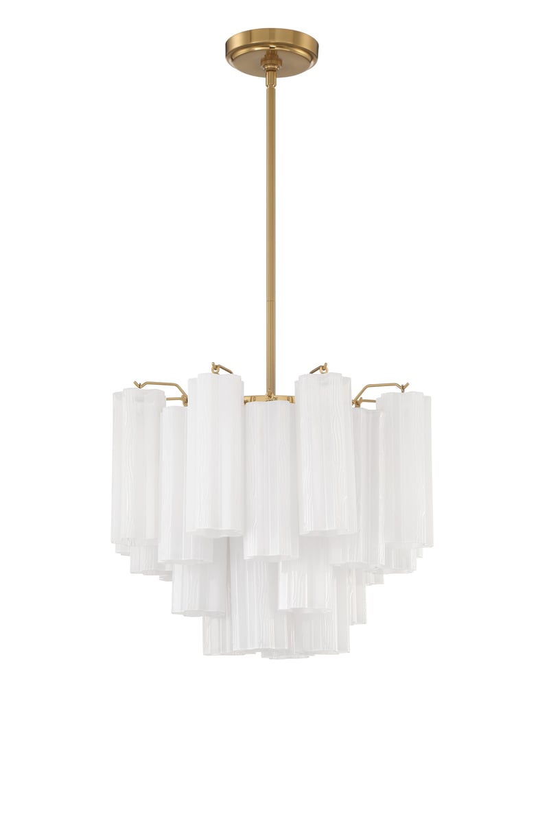Aurora Murano Chandelier Glass Tube Layered Amber-Neutral Decor