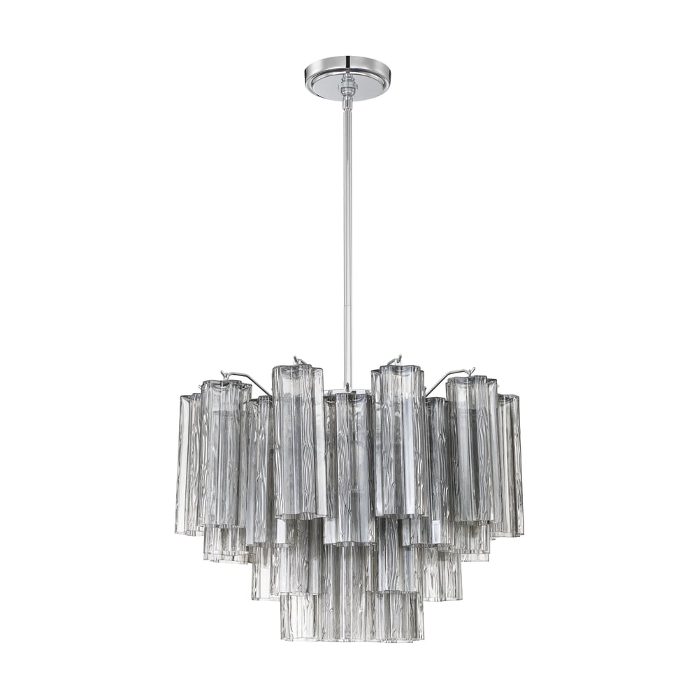Aurora Murano Chandelier Glass Tube Layered Amber-Neutral Decor