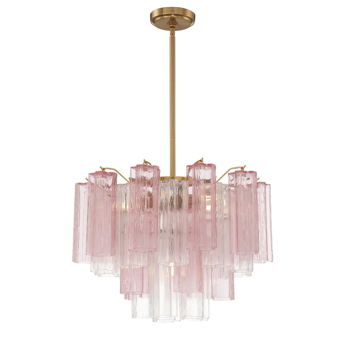 Aurora Murano Chandelier Glass Tube Layered Amber-Neutral Decor