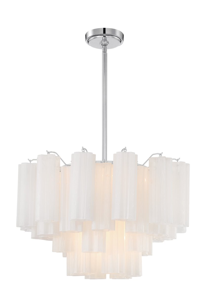 Aurora Murano Chandelier Glass Tube Layered Amber-Neutral Decor