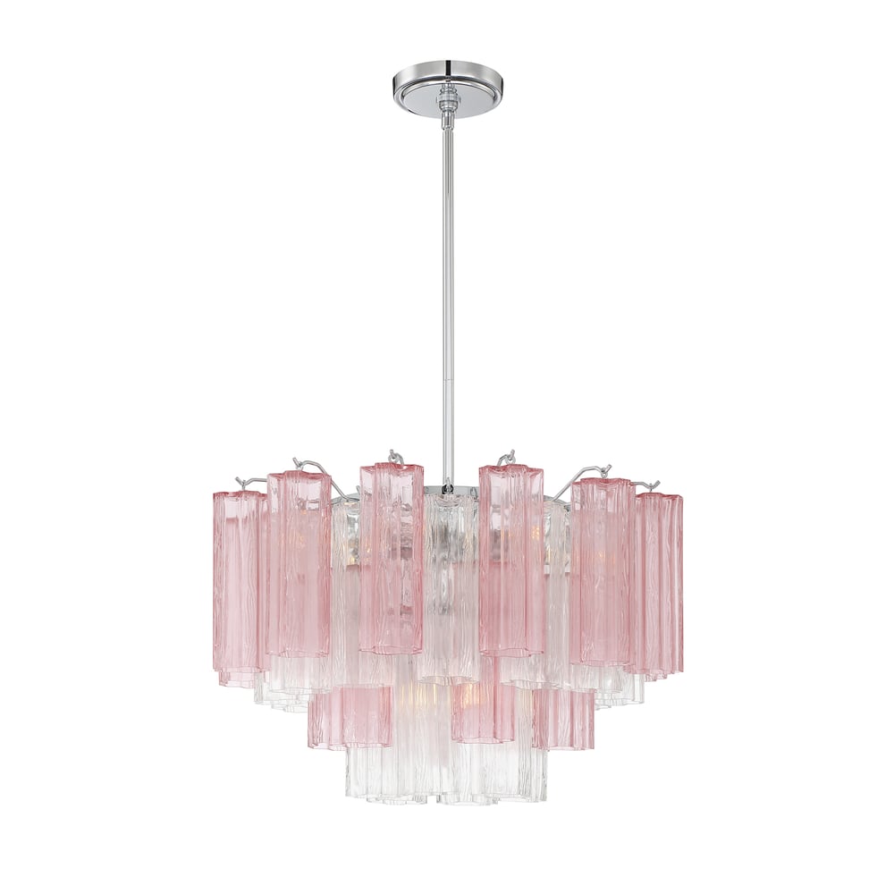 Aurora Murano Chandelier Glass Tube Layered Amber-Neutral Decor