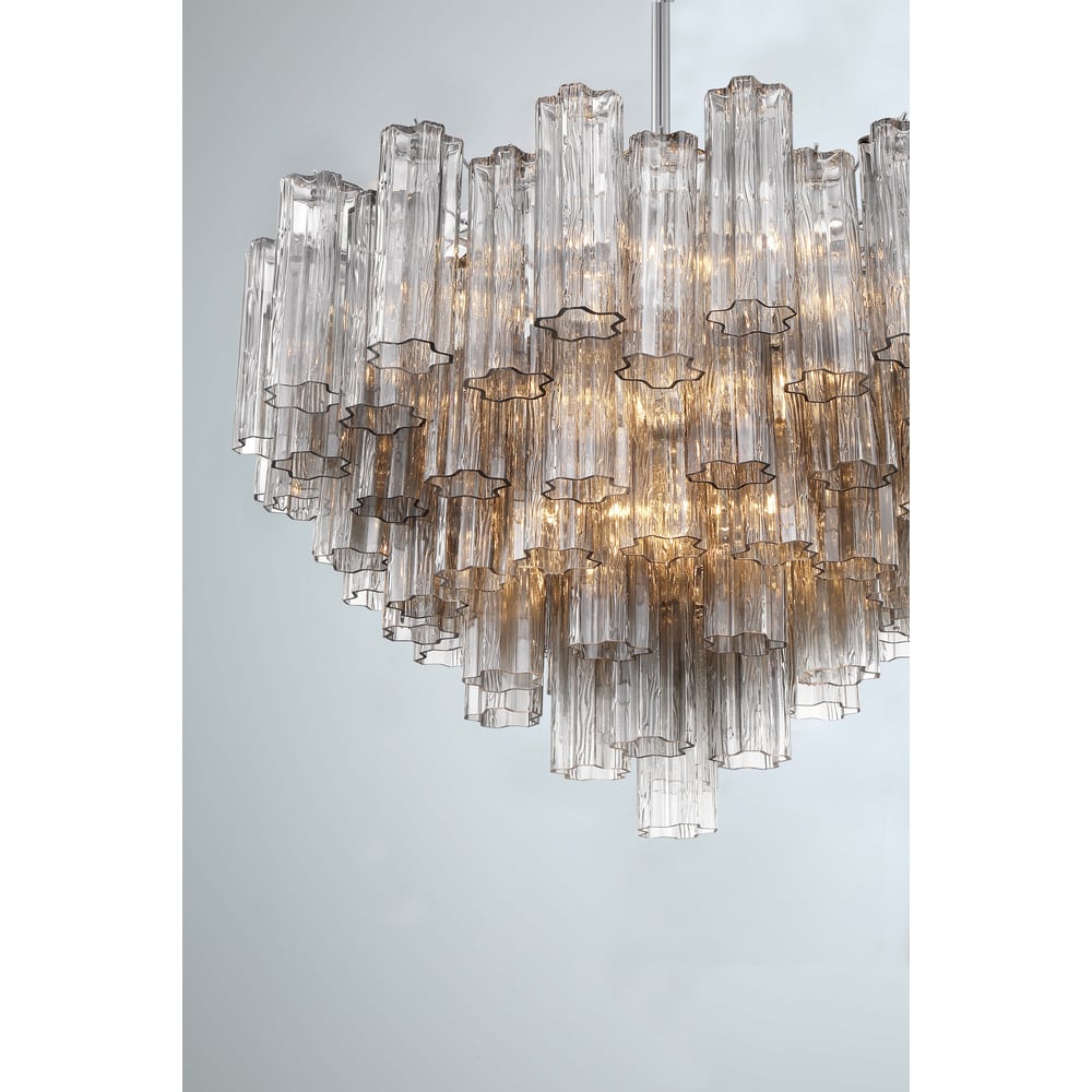 Namo Murano Chandelier Glass Tube Layered Amber-Neutral Decor